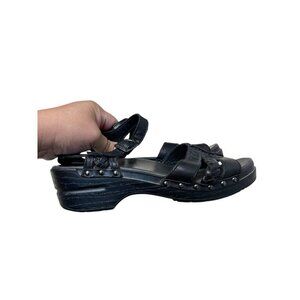 Dansko Braided Studded Ankle Straps Open Toe Heels Slingbacks Sandals 39 8.5-9